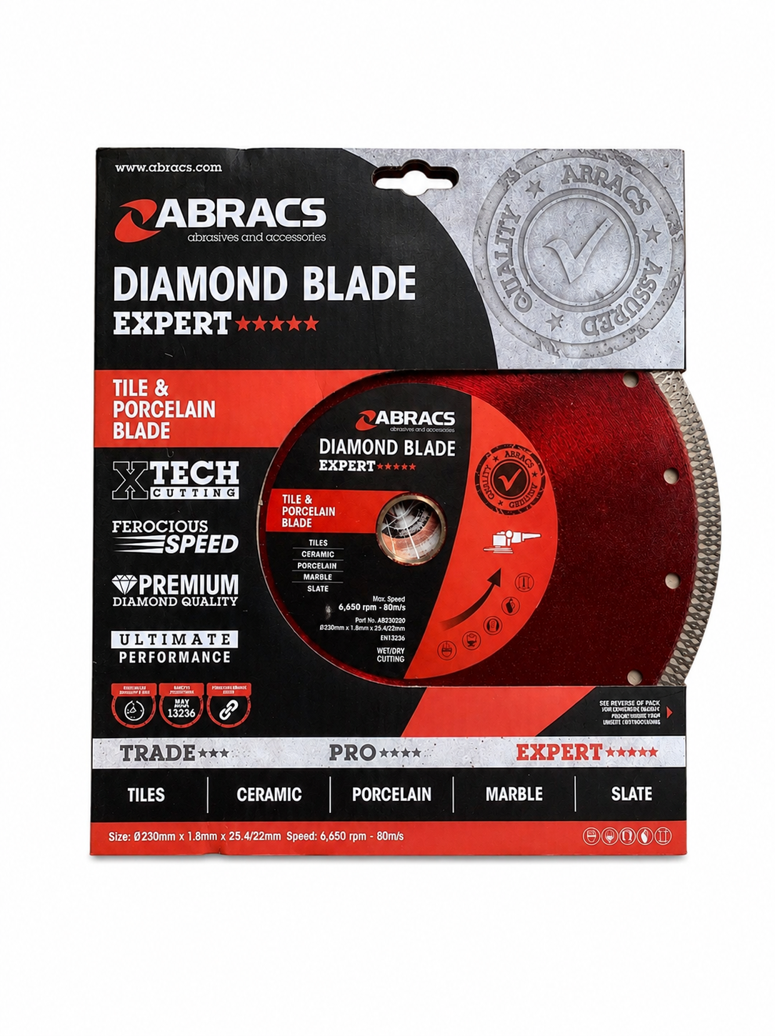 Abracs 230mm Tile & Porcelain Diamond Cutting Disc