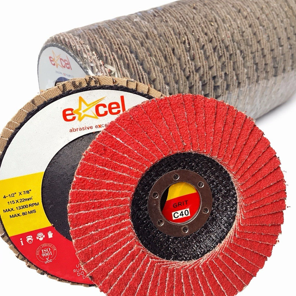 Ultra Performance Ceramic Flap Discs - 115mm 40 or 60 Grit (Pack of 10)