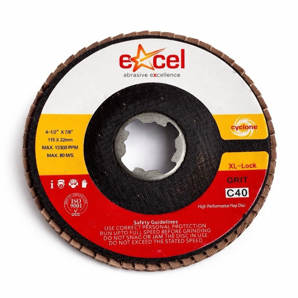 X-LOCK Ceramic Flap Disc 115mm 60 Grit – Pack of 10